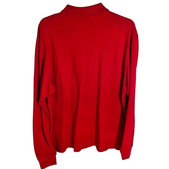 Vtg Eddie Bauer Polo Shirt Mens Sz L Red Long Sleeve Casual Work Adult - Picture 2 of 6